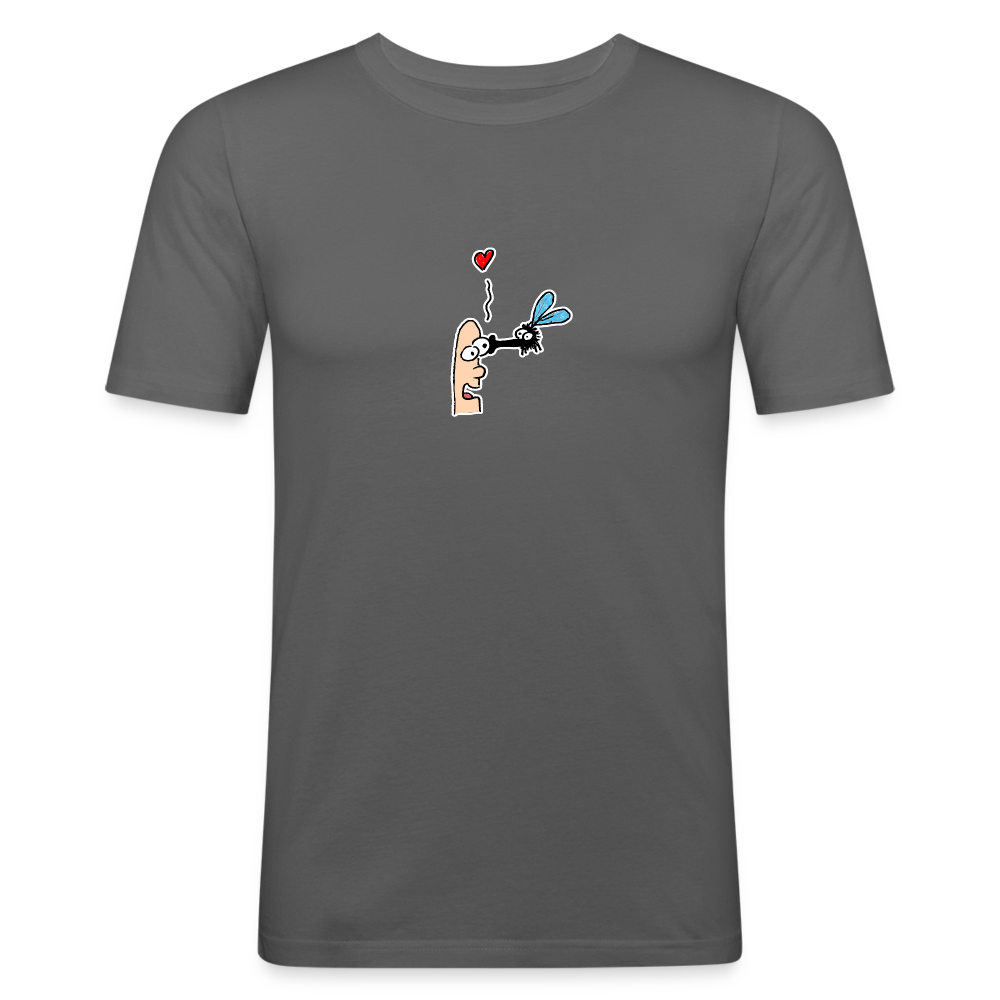 Shirt met aardige vlieg - graphite grey