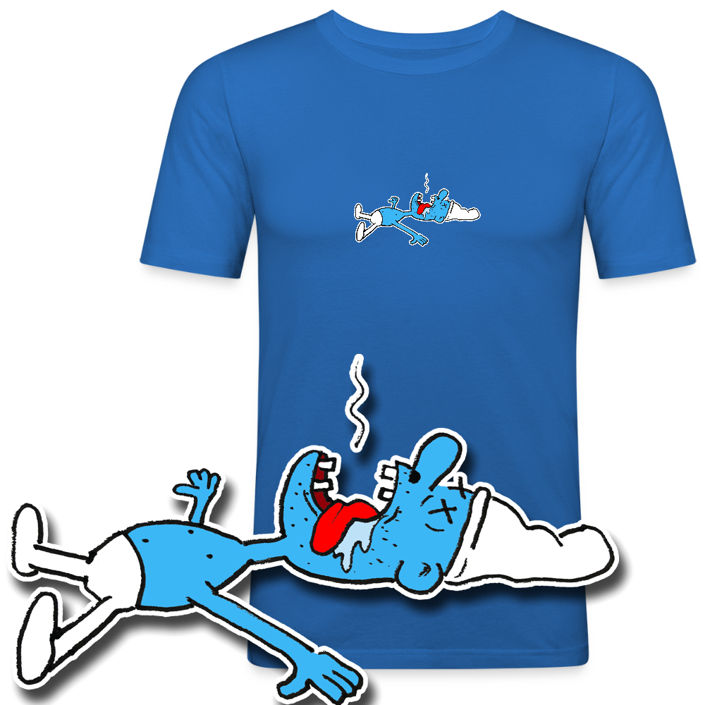 Slim fit shirt met dode smurf