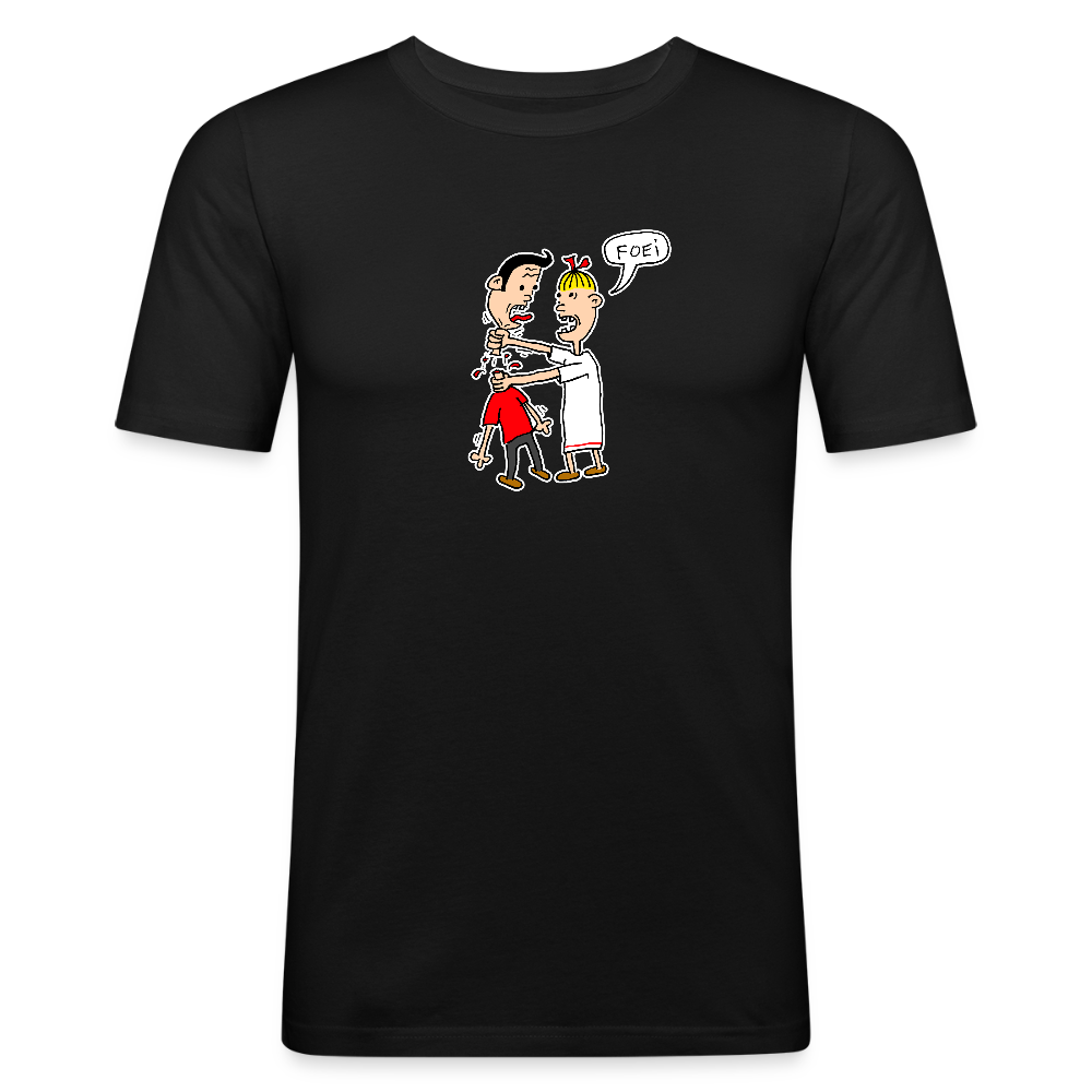 Slim fit shirt met Wiske die iets uitlegt aan Suske - black