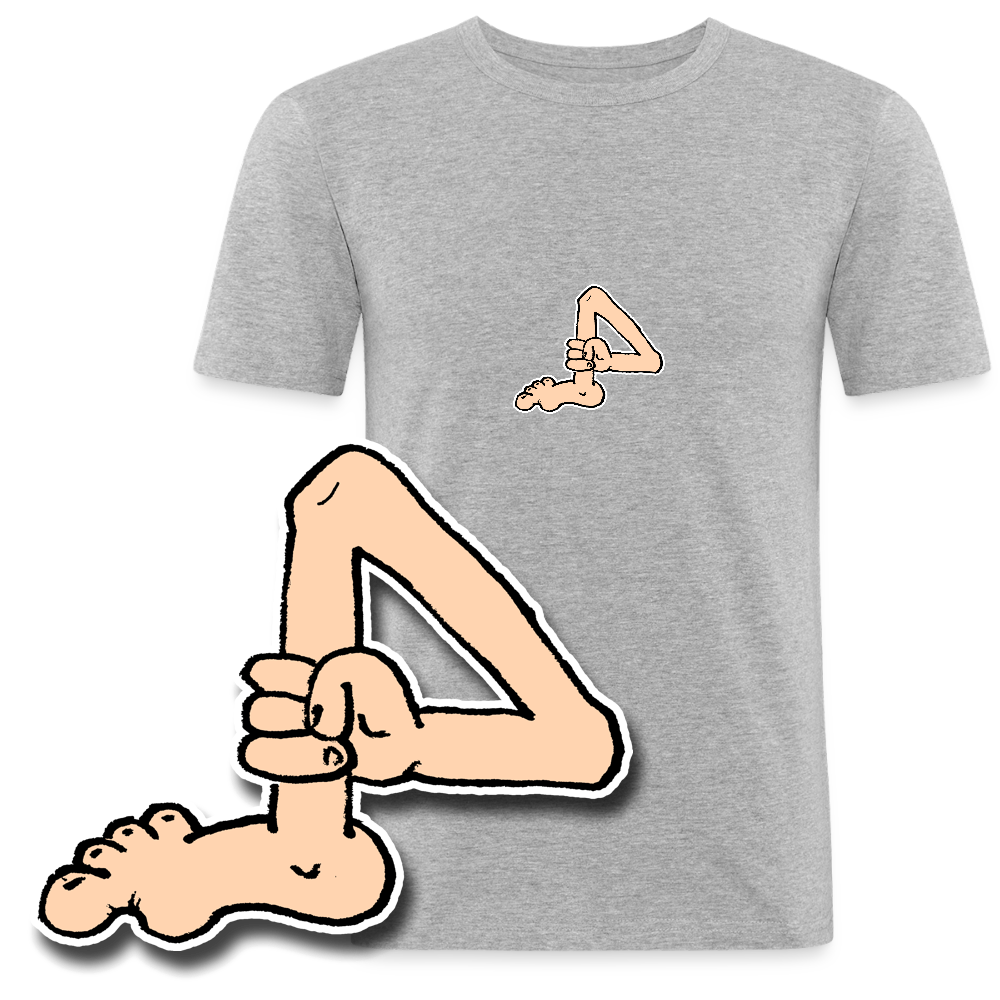 Slim fit shirt met voet met hand
