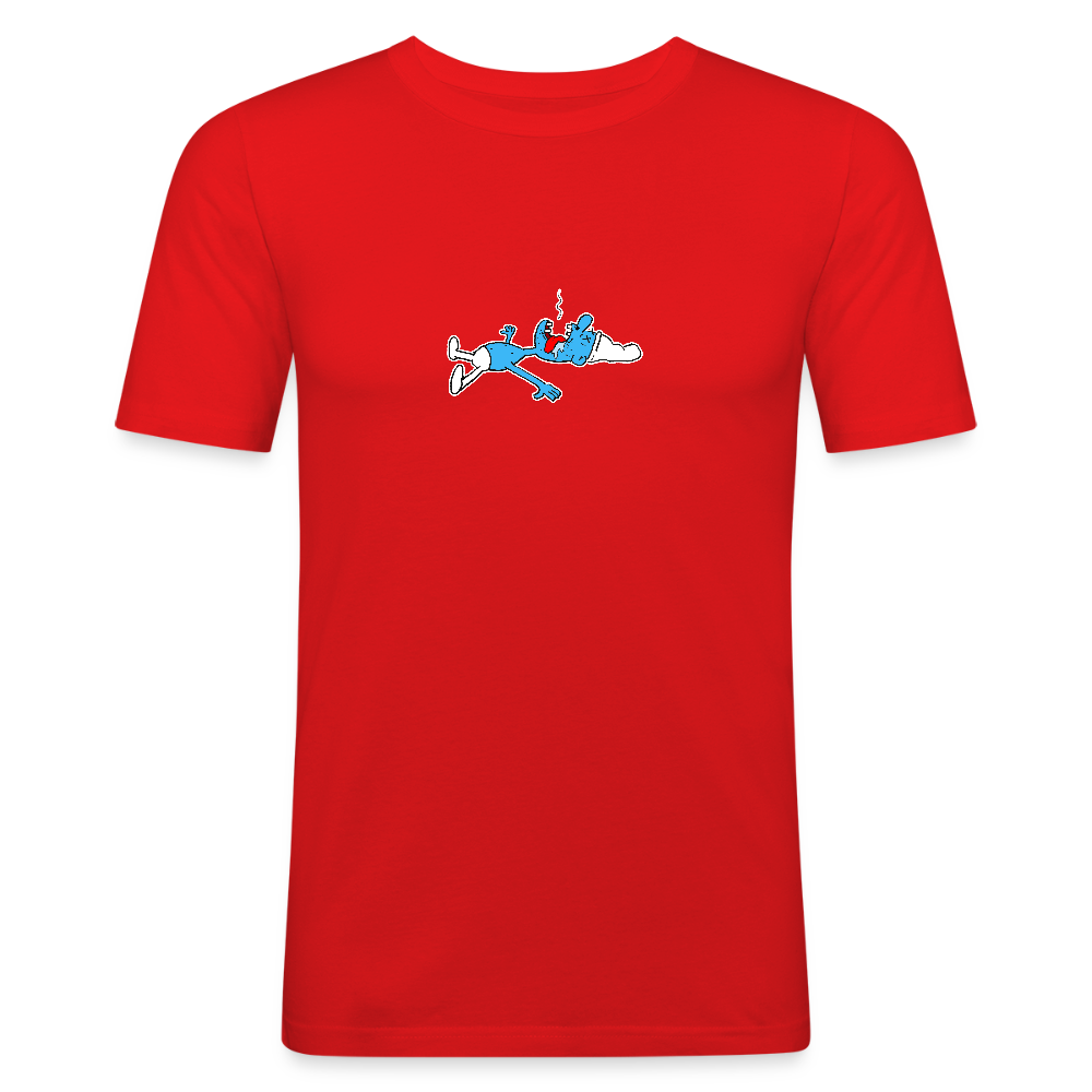 Slim fit shirt met dode smurf - red