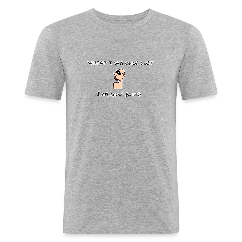 Slim fit shirt met wijze spreuk - heather grey