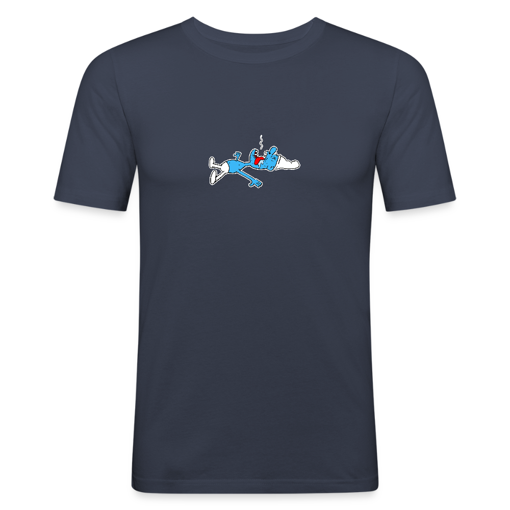 Slim fit shirt met dode smurf - navy