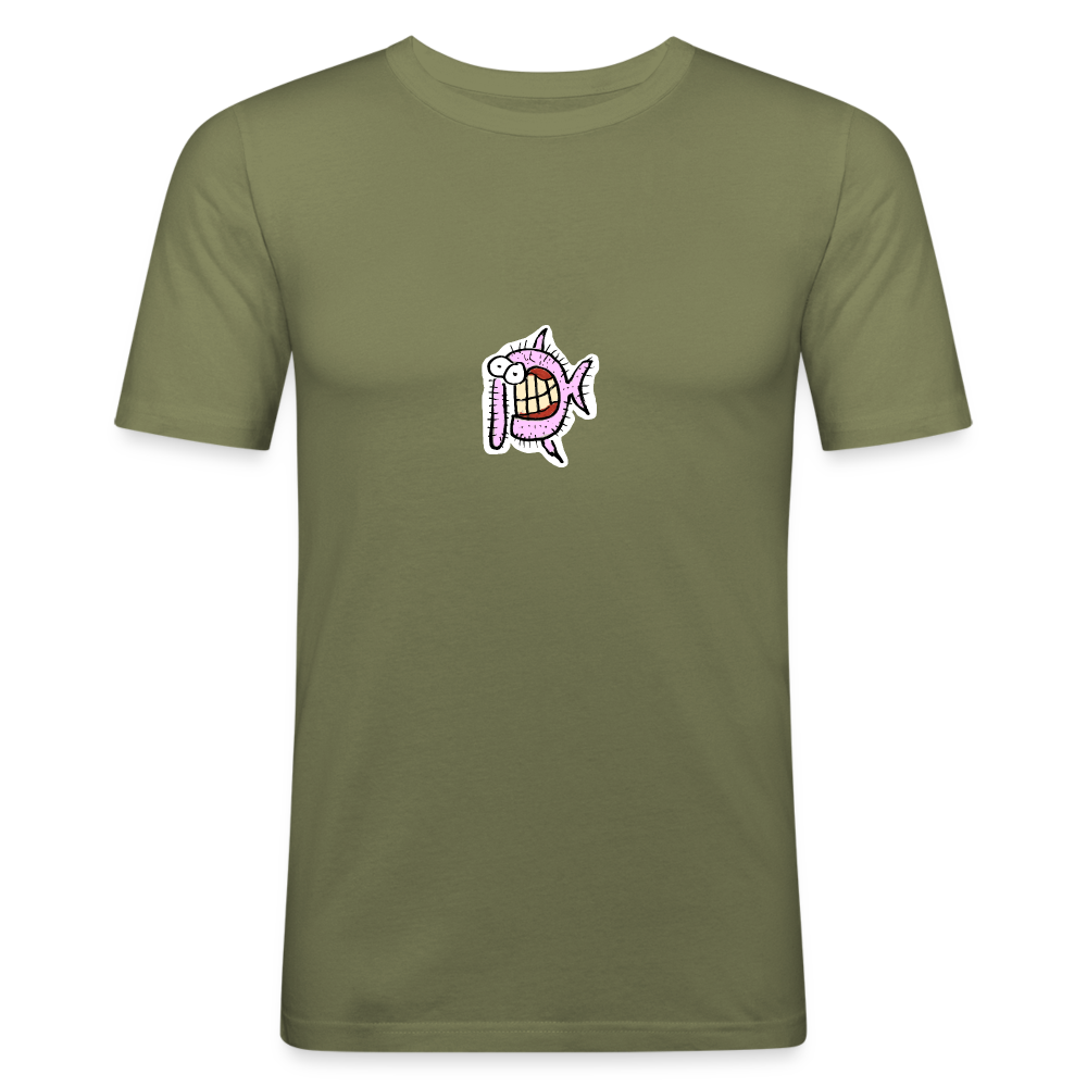 Shirt met harige vis - khaki green