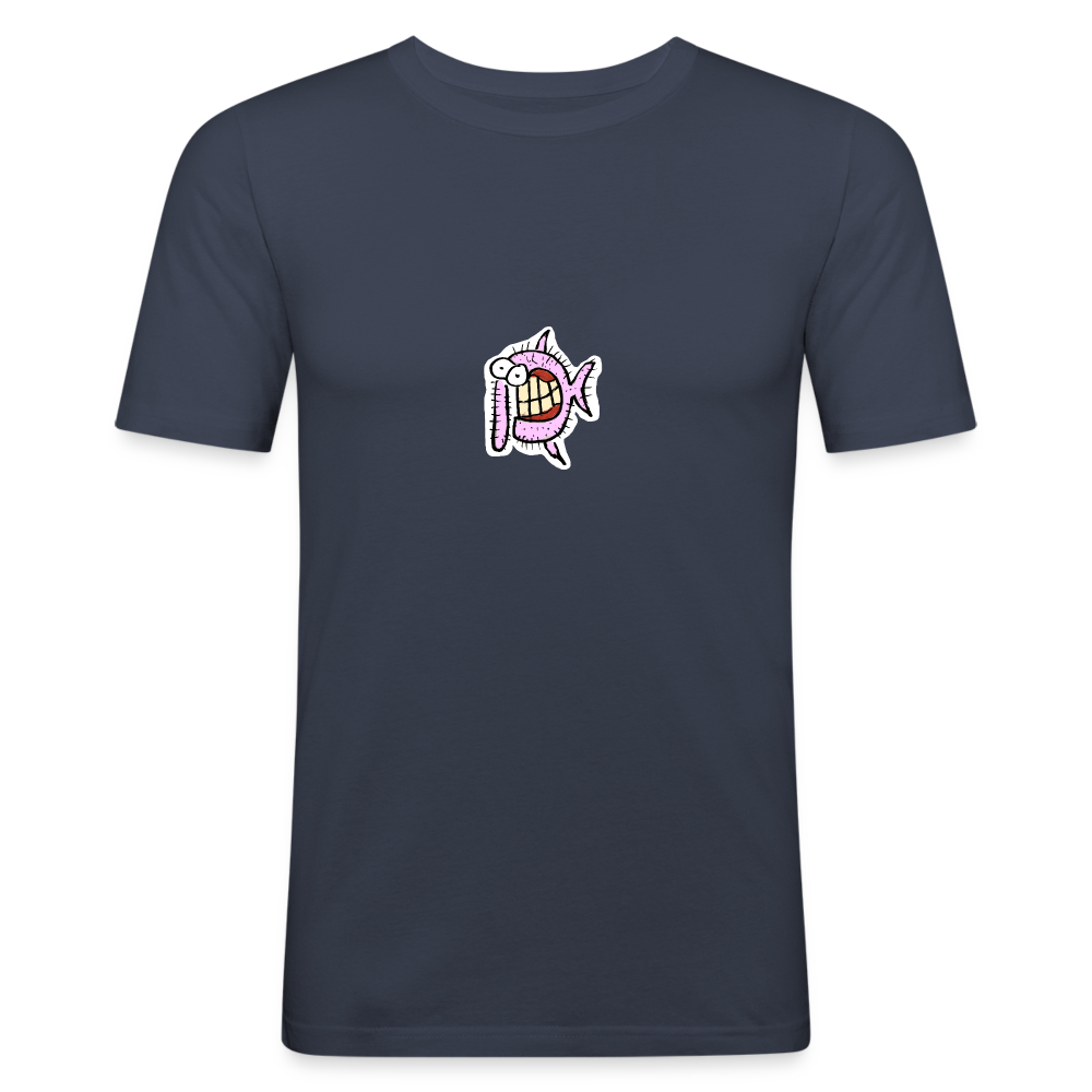 Shirt met harige vis - navy