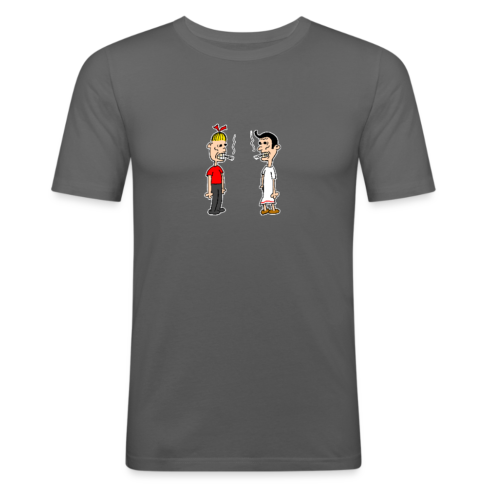 Shirt met Suske en Wiske die roken - graphite grey