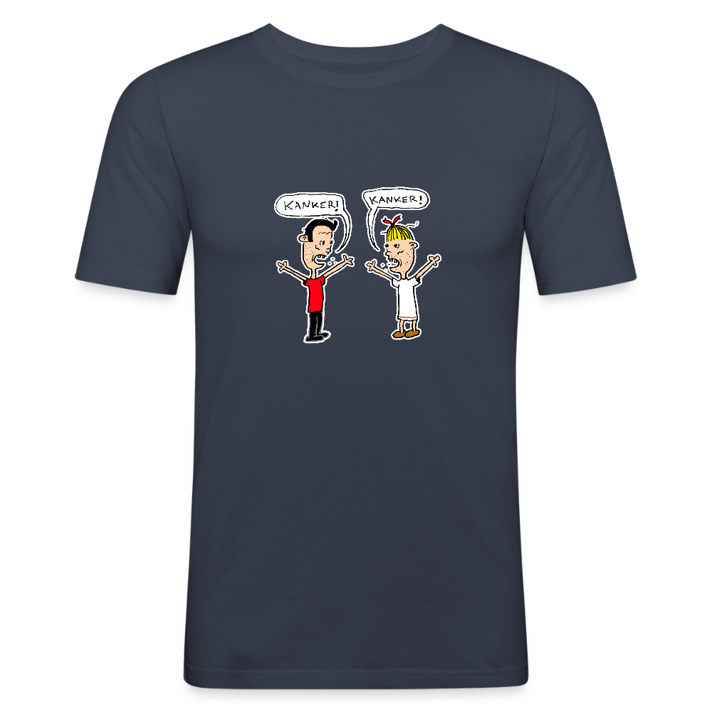Shirt met Suske en Wiske die kanker roepen - navy