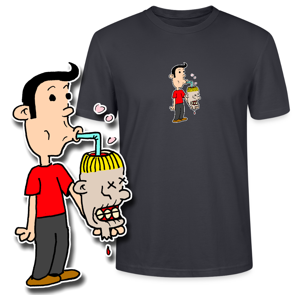 Regular fit shirt met Suske die iets uit Wiske haar schedel drinkt