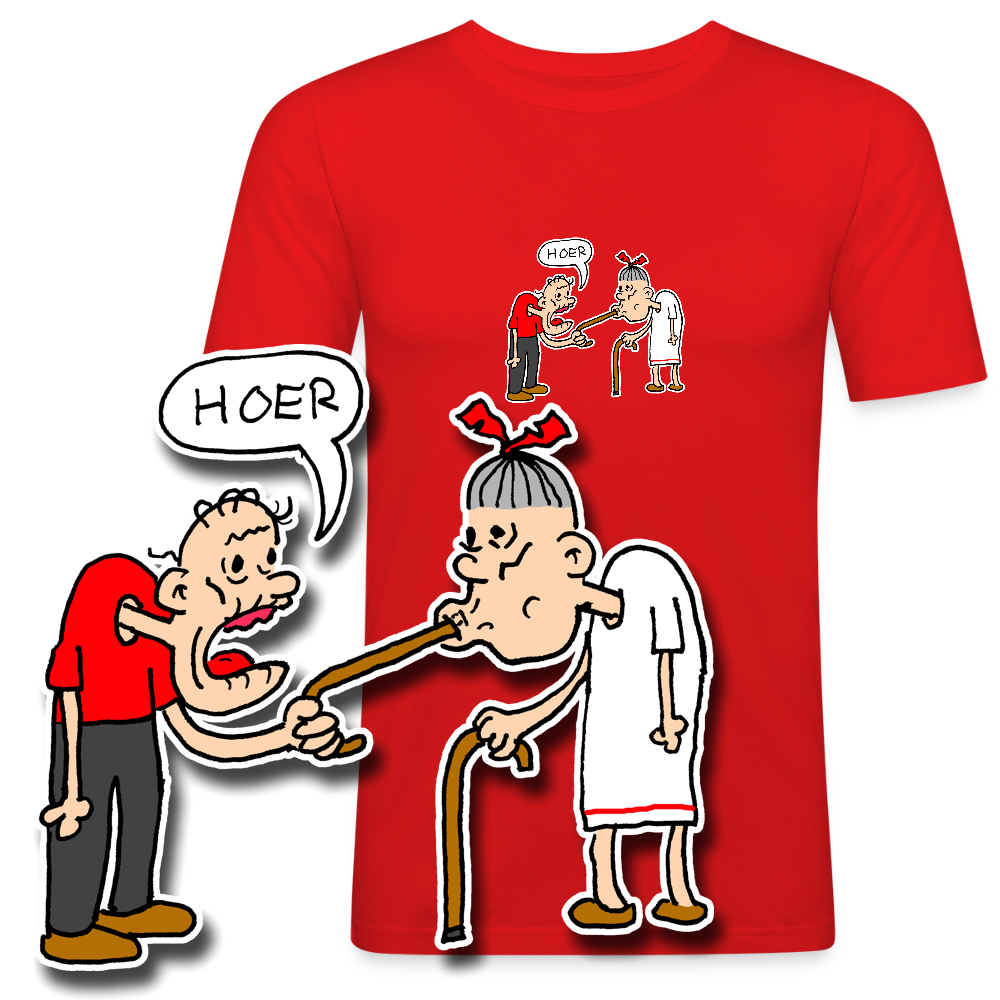 Slim fit shirt met Suske die Wiske een hoer noemt