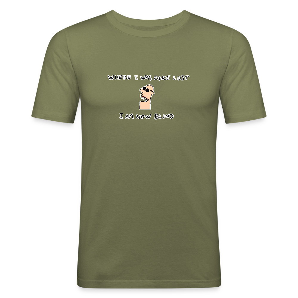 Slim fit shirt met wijze spreuk - khaki green