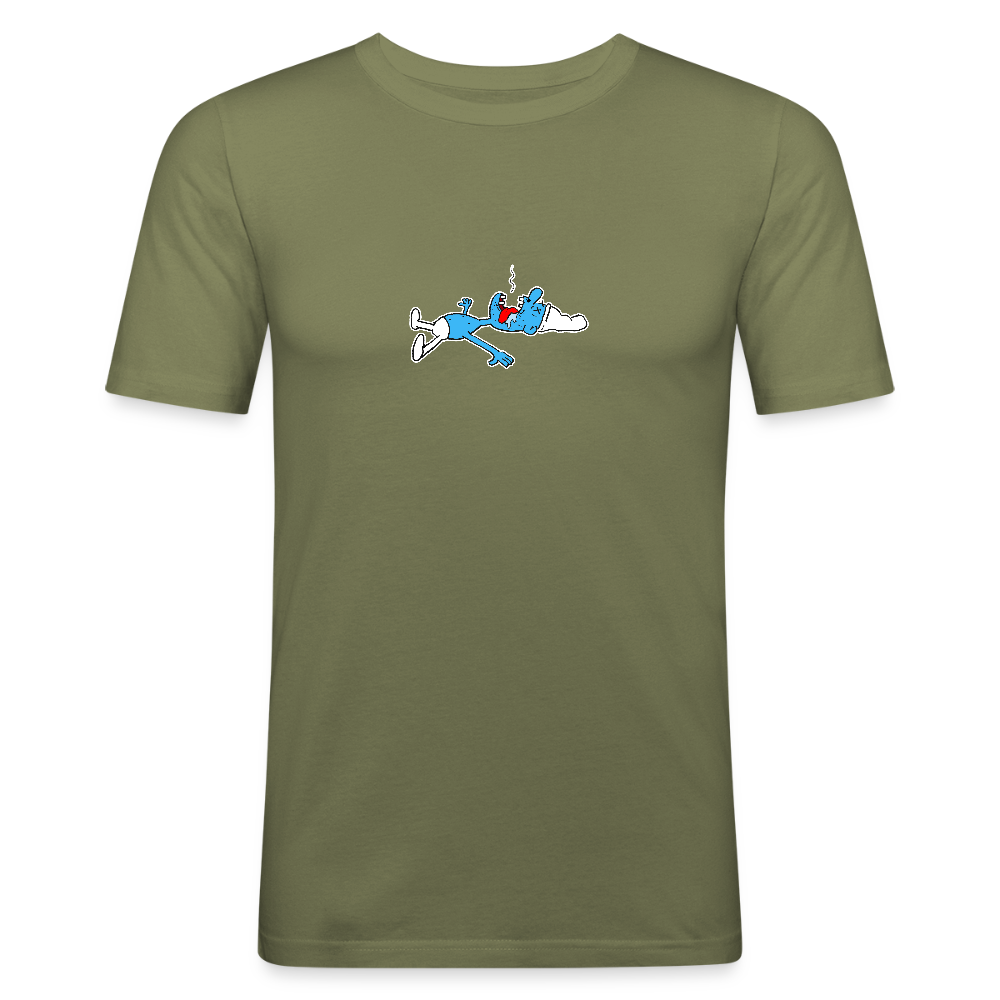 Slim fit shirt met dode smurf - khaki green