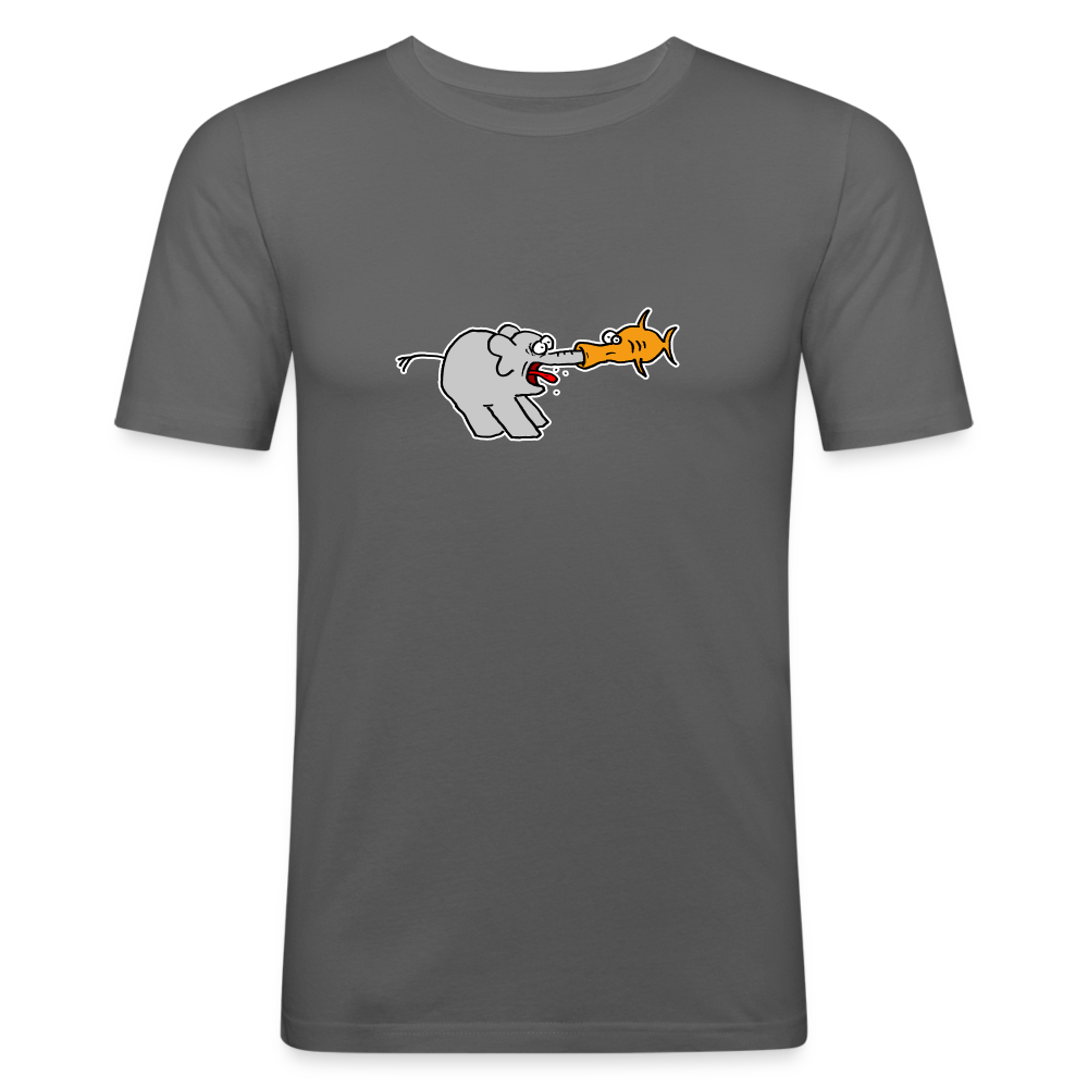 Shirt met olifant en vis - graphite grey