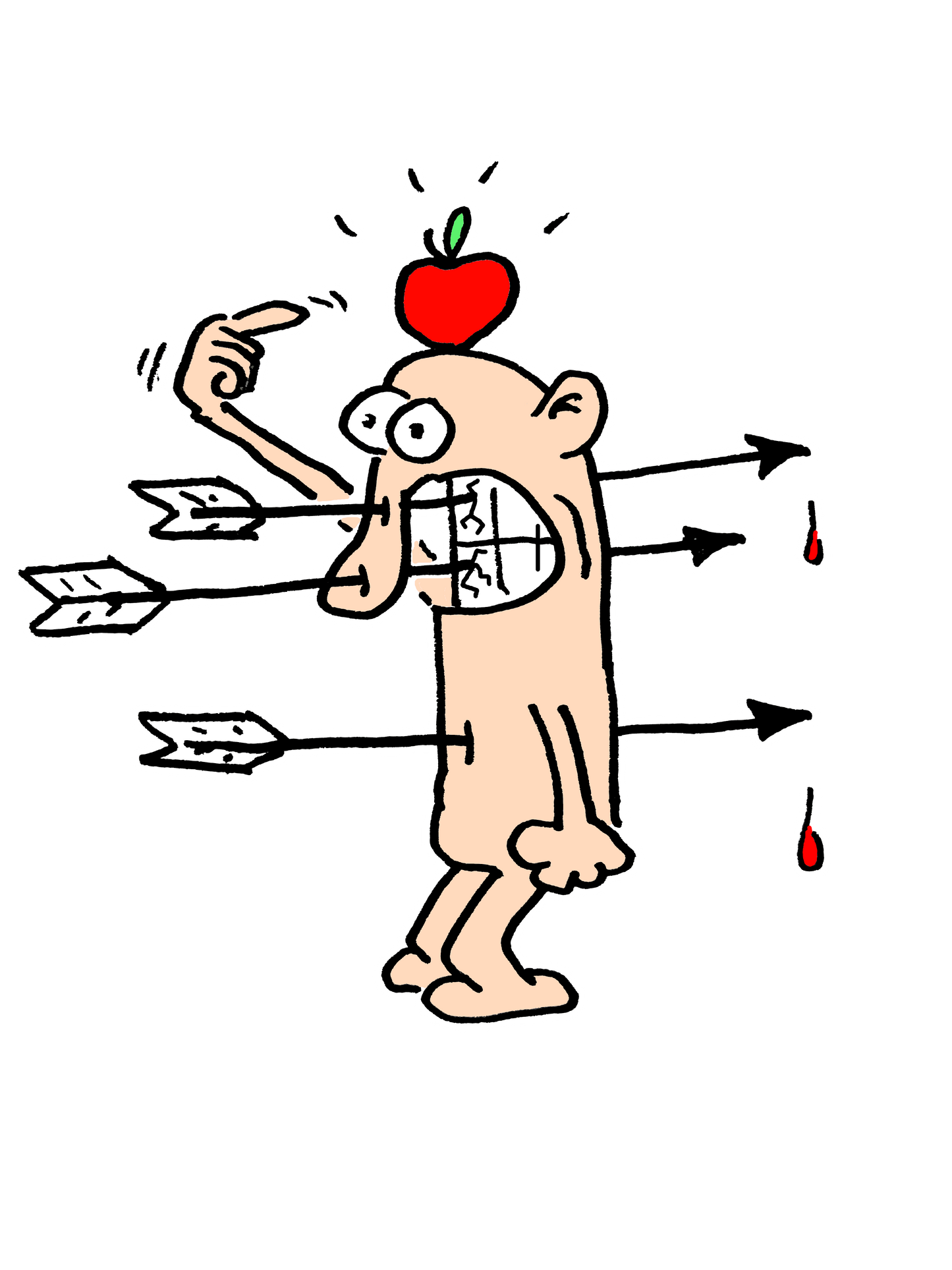 Sticker met bijna raak