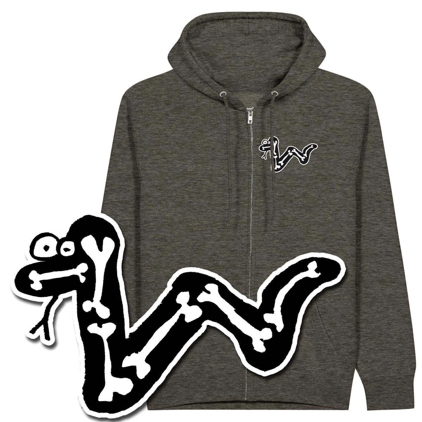 Hoodie met slang met botten
