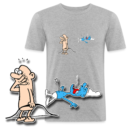 Slim fit shirt met sorrie smurf