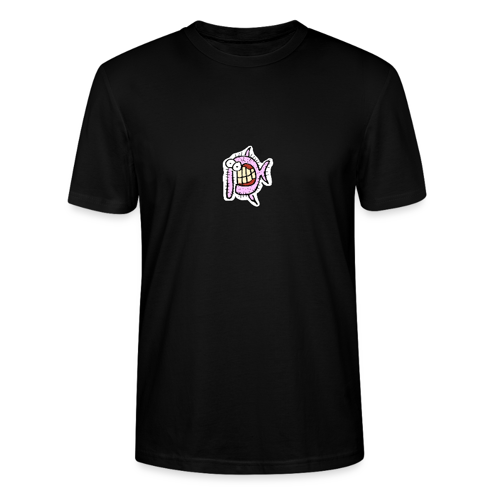 Shirt met harige vis - black