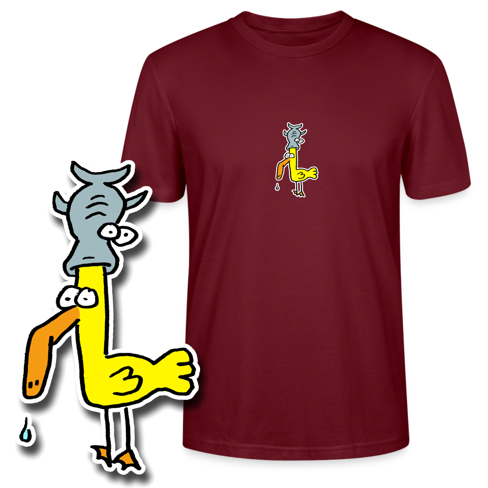 Regular fit shirt met eend met vis op zijn hoofd