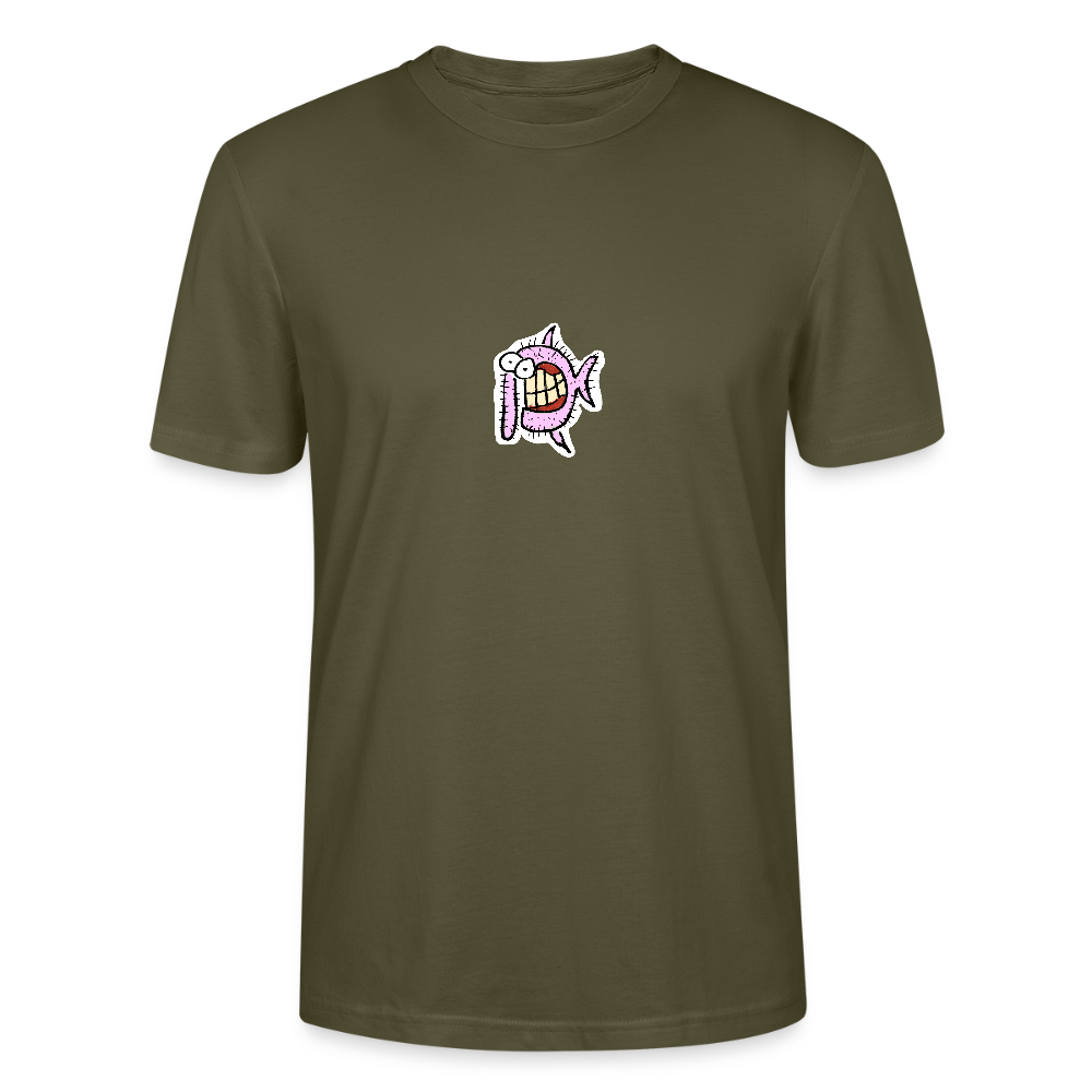 Shirt met harige vis - khaki