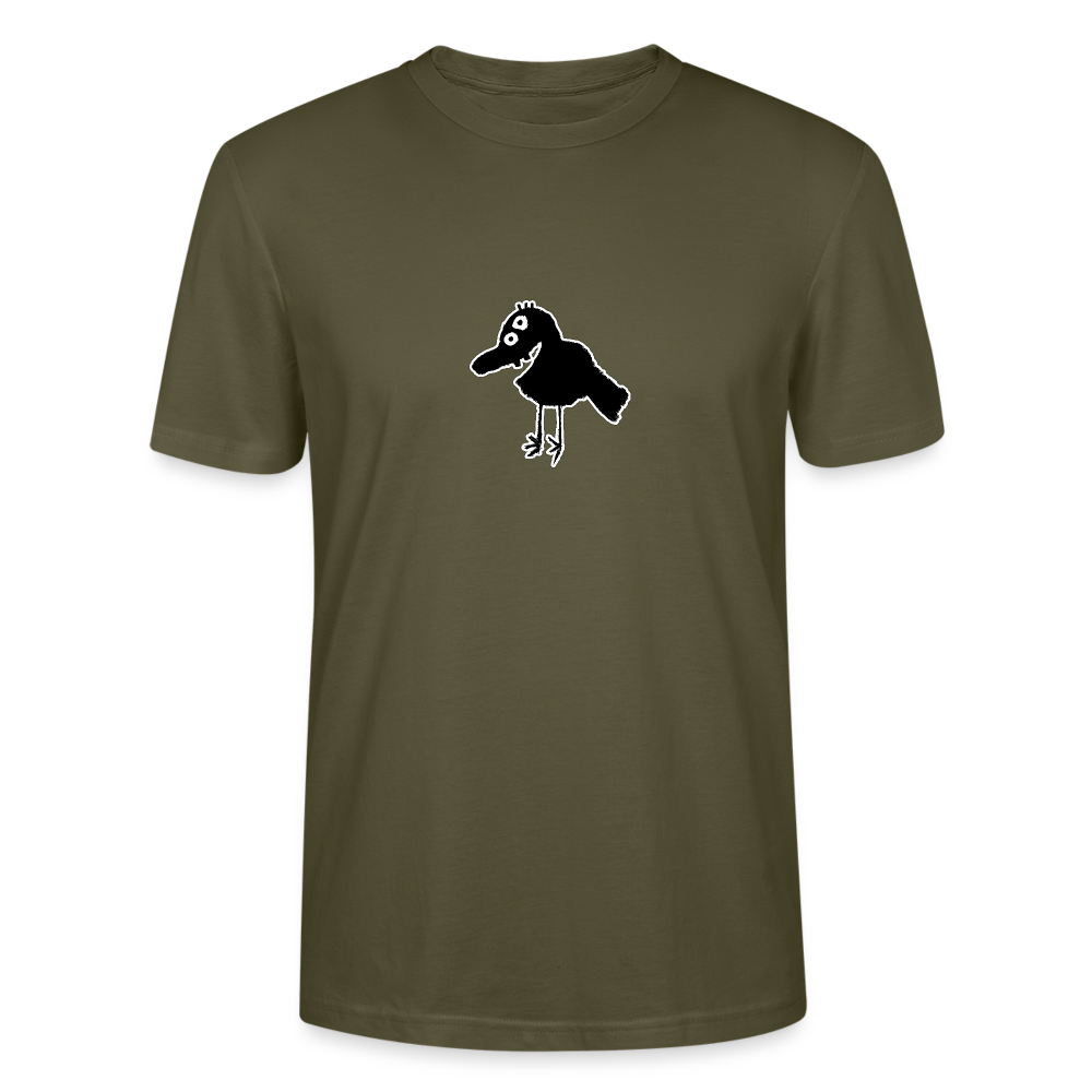 Shirt met vogel - khaki