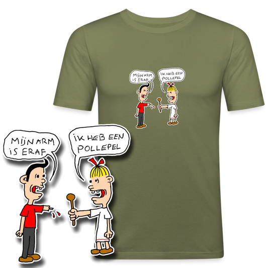 Slim fit shirt met Suske en Wiske die een praatje maken