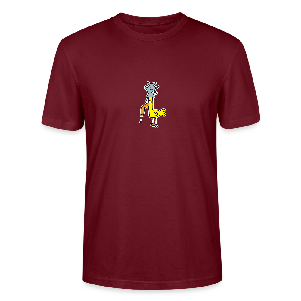 Shirt met eend met vis op zijn hoofd - burgundy