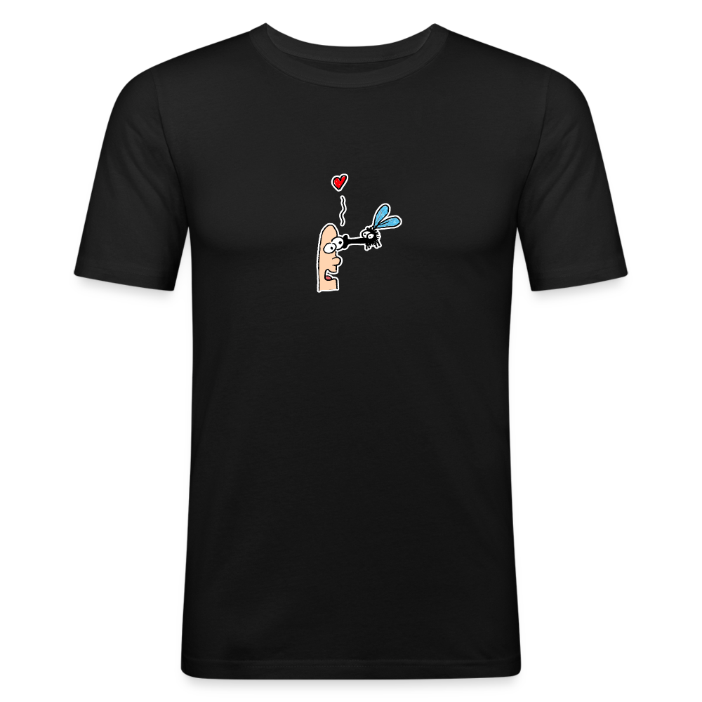 Shirt met aardige vlieg - black