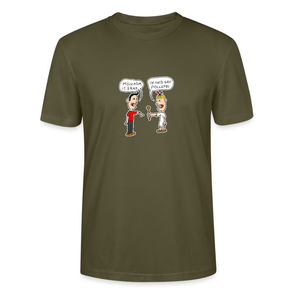 Regular fit shirt met Suske en Wiske die een praatje maken - khaki