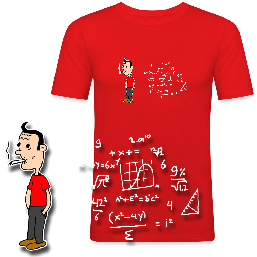 Slim fit shirt met Suske en wiskunde