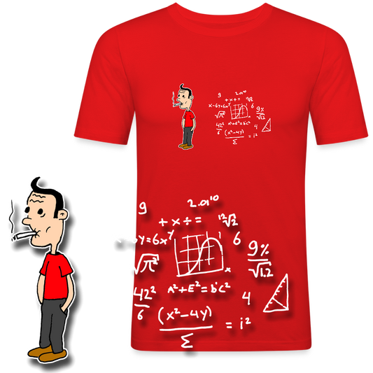 Slim fit shirt met Suske en wiskunde