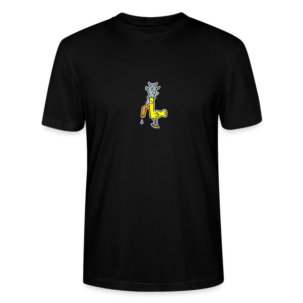 Shirt met eend met vis op zijn hoofd - black