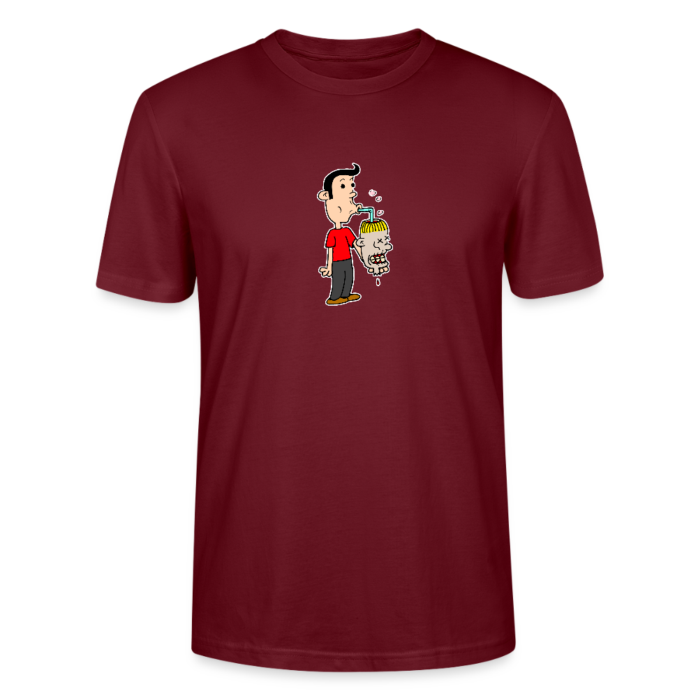 Regular fit shirt met Suske die iets uit Wiske haar schedel drinkt - burgundy