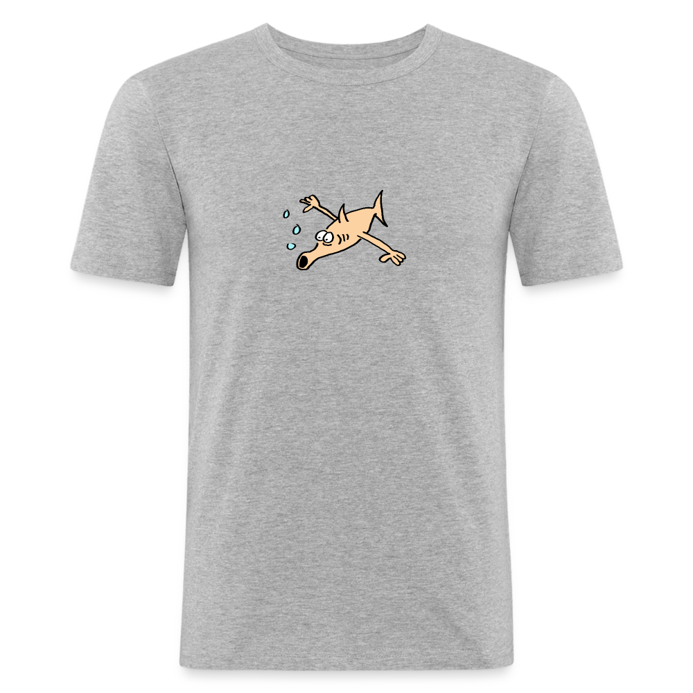 Shirt met vis met armen - heather grey