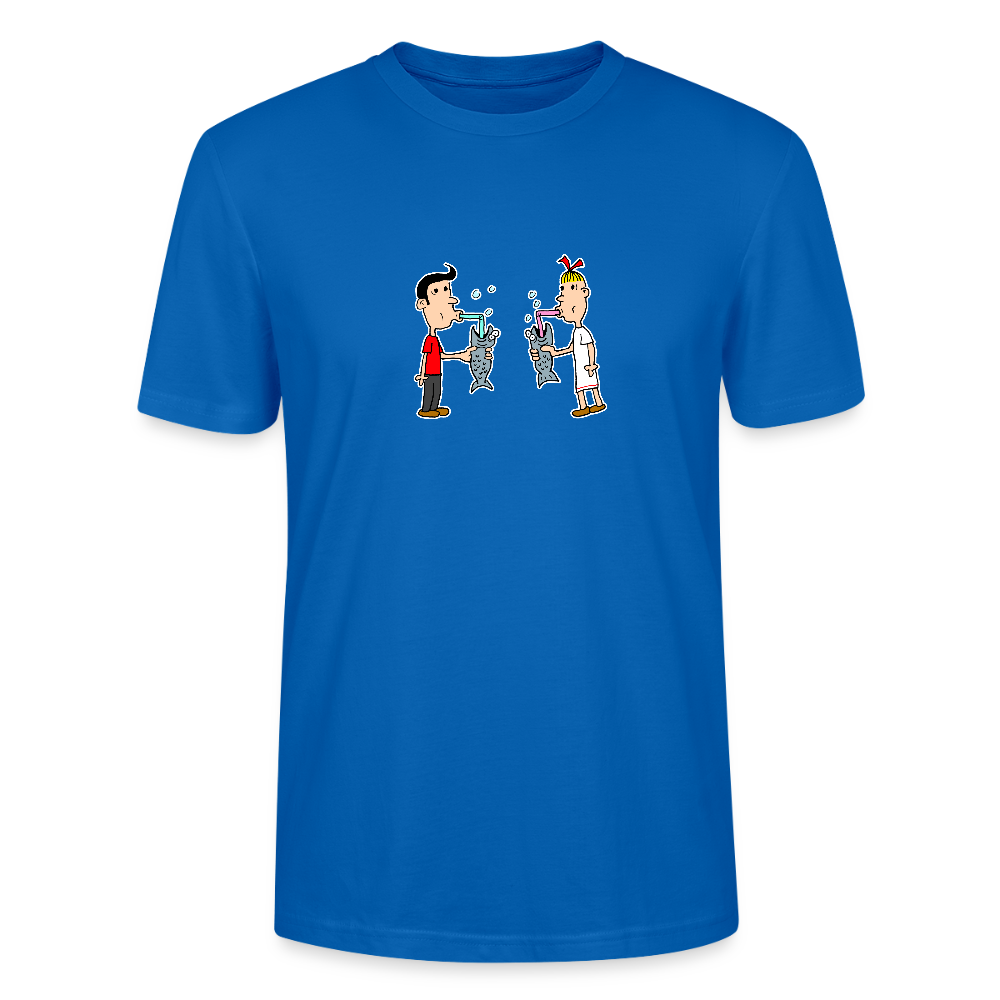 Regular fit shirt met Suske en Wiske die uit een vis drinken - peacock-blue