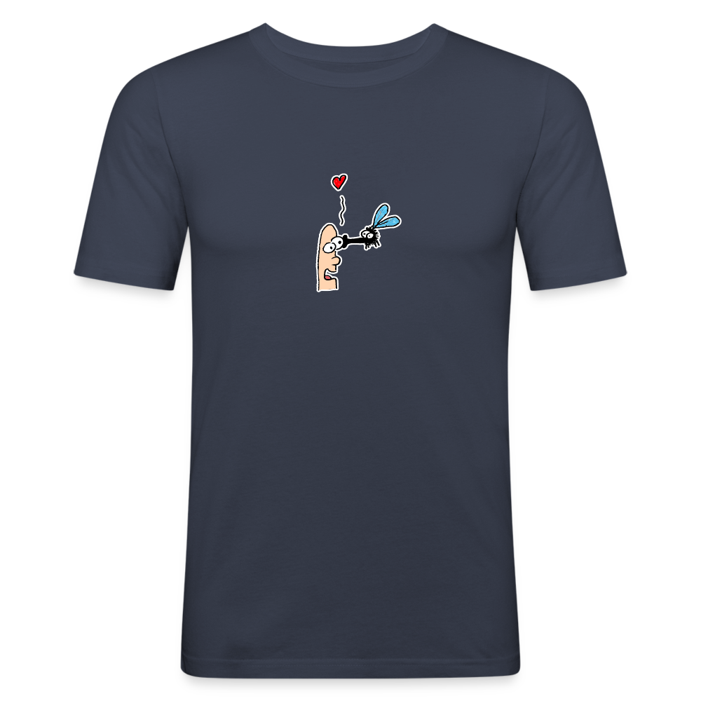 Shirt met aardige vlieg - navy