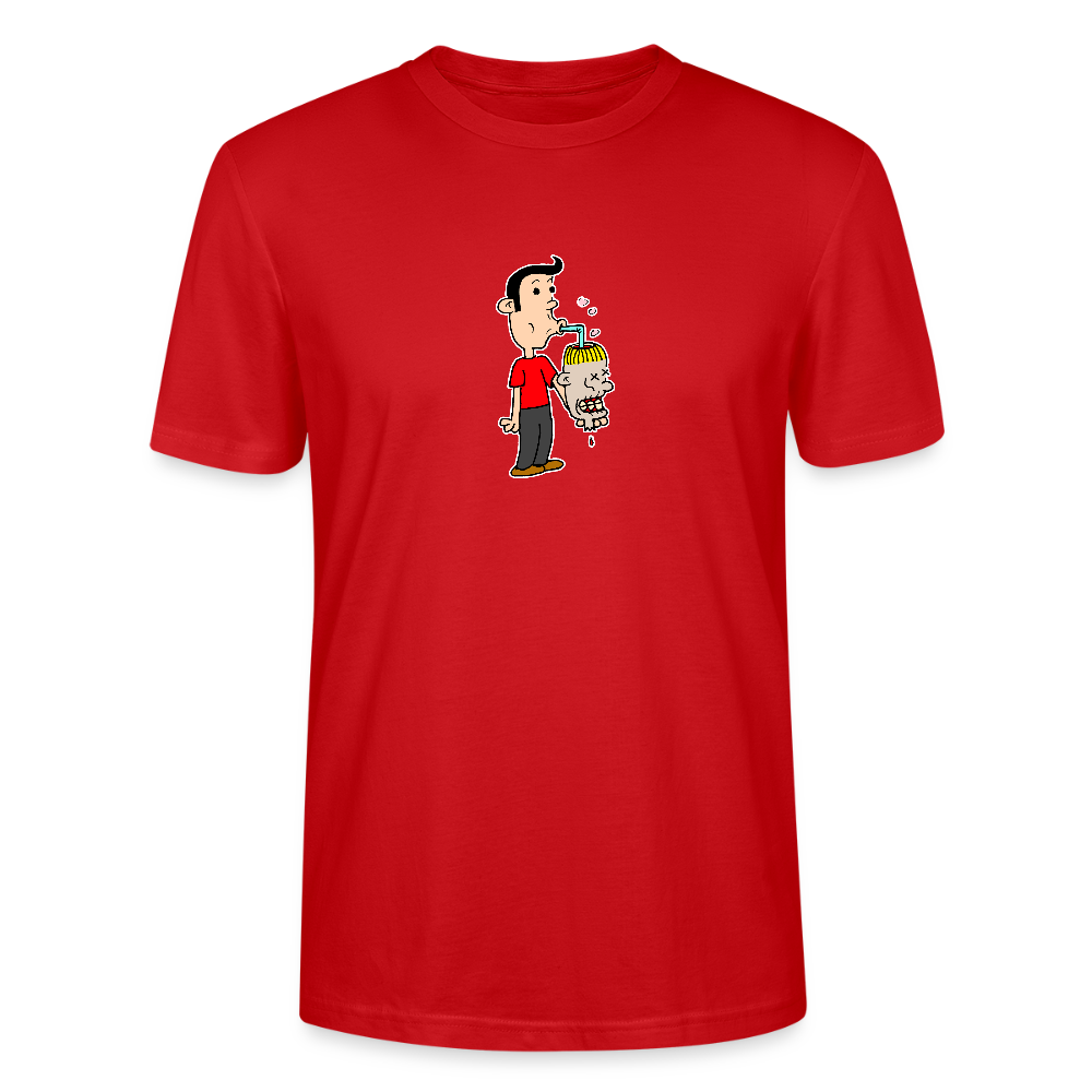 Regular fit shirt met Suske die iets uit Wiske haar schedel drinkt - red