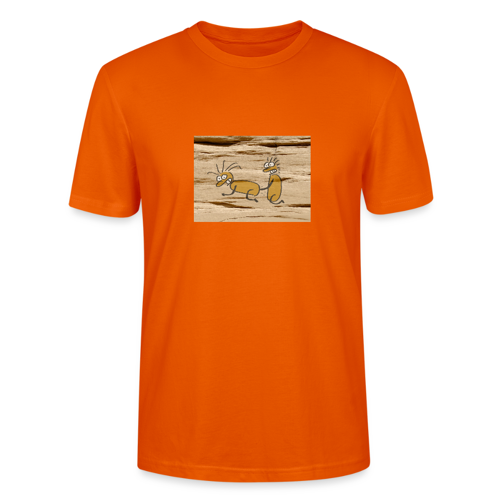 Shirt met erotische grotwandkunst 2 - bright orange