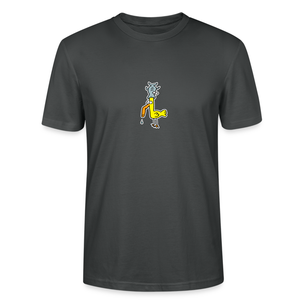Shirt met eend met vis op zijn hoofd - anthracite