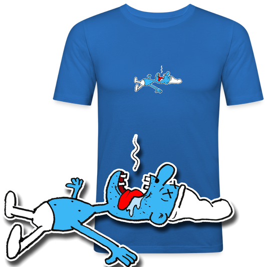 Slim fit shirt met dode smurf
