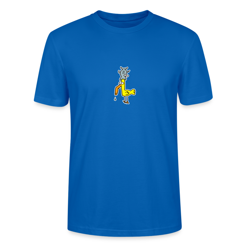 Shirt met eend met vis op zijn hoofd - peacock-blue