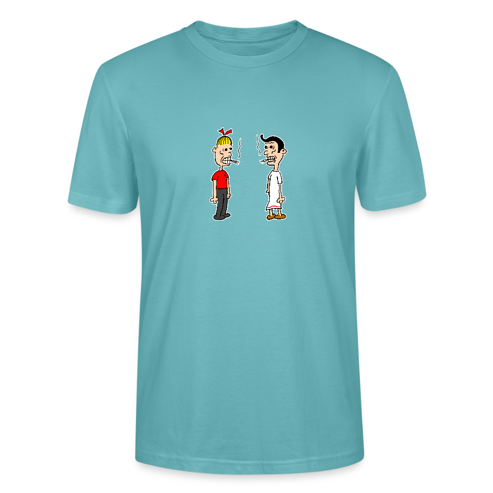Shirt met Suske en Wiske die roken - pastel turquoise