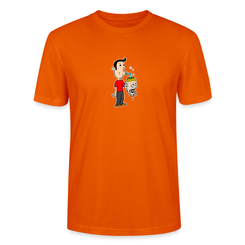 Regular fit shirt met Suske die iets uit Wiske haar schedel drinkt - bright orange