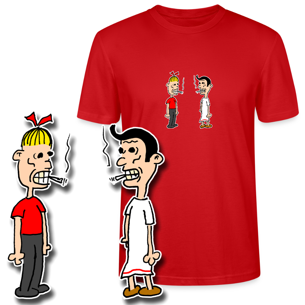 Regular fit shirt met Suske en Wiske die roken