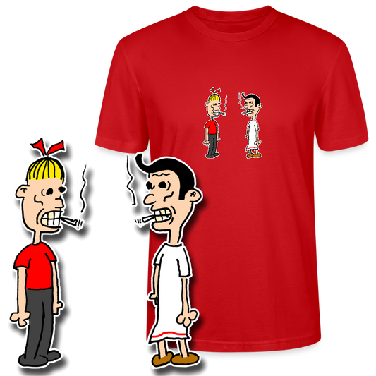 Regular fit shirt met Suske en Wiske die roken