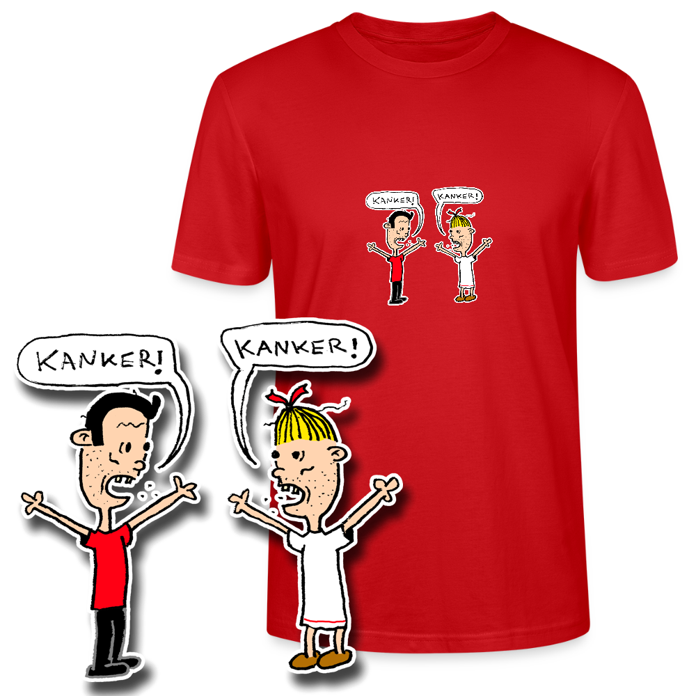 Regular fit shirt met Suske en Wiske die kanker roepen