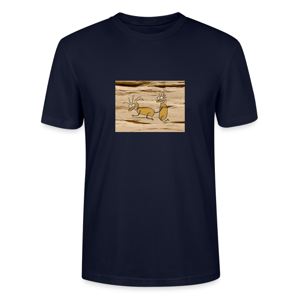 Shirt met erotische grotwandkunst 2 - navy
