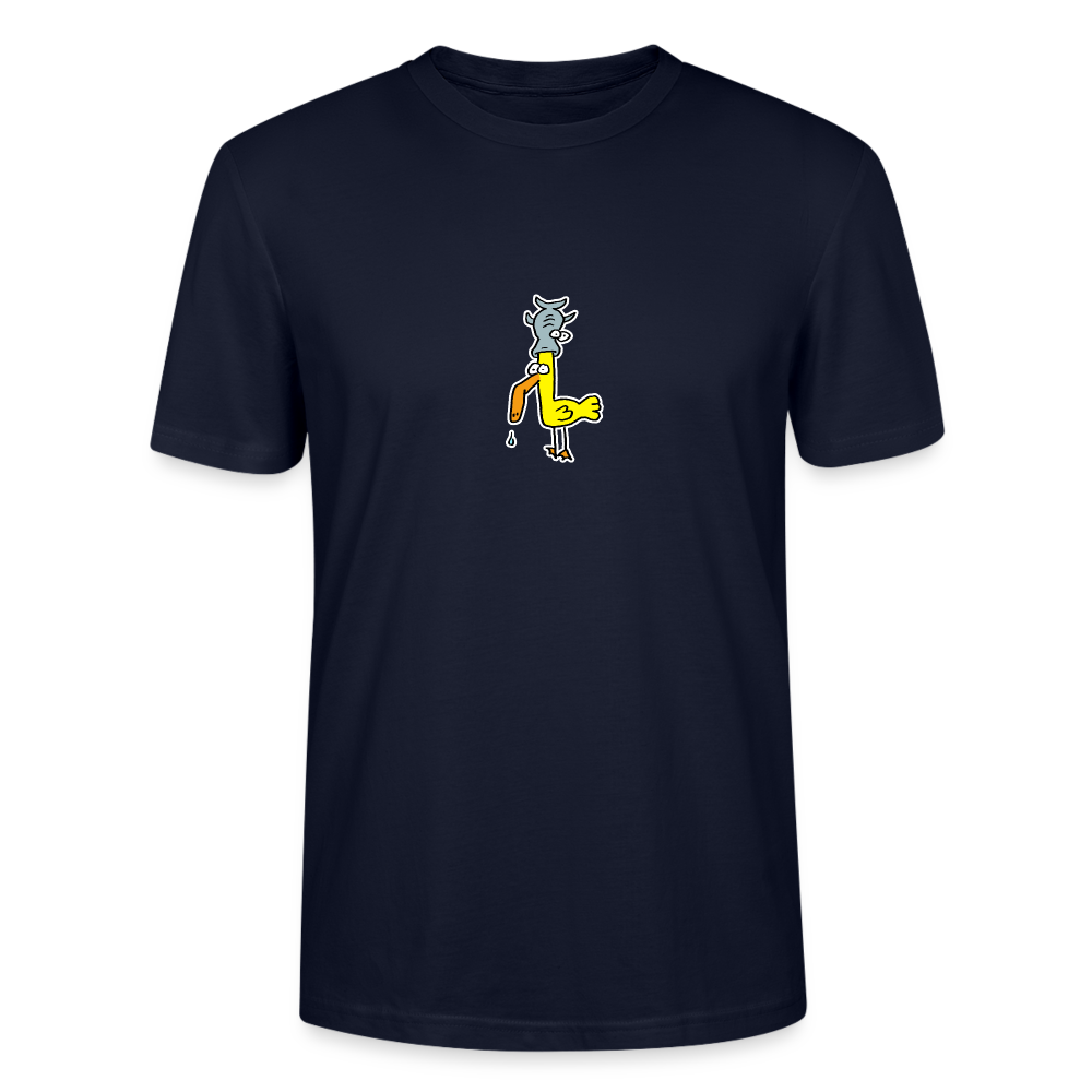 Shirt met eend met vis op zijn hoofd - navy