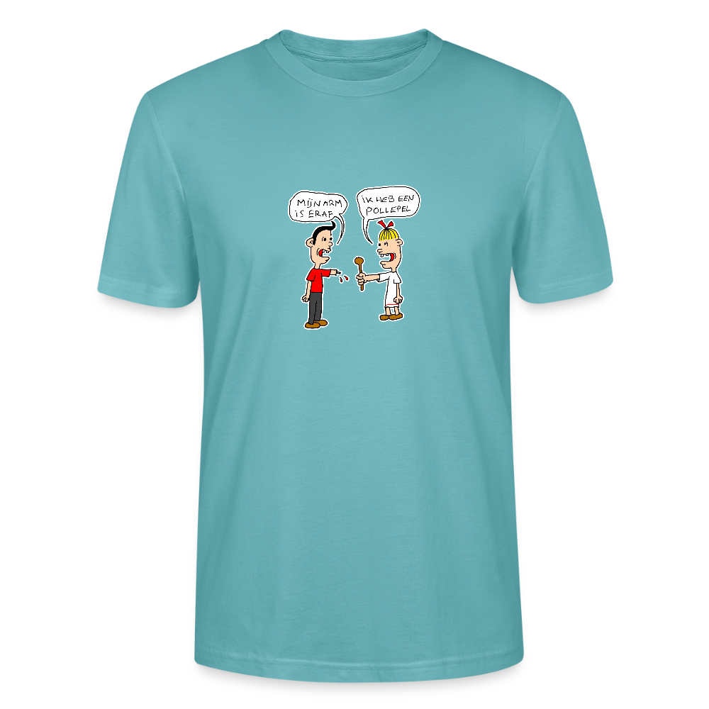 Regular fit shirt met Suske en Wiske die een praatje maken - pastel turquoise