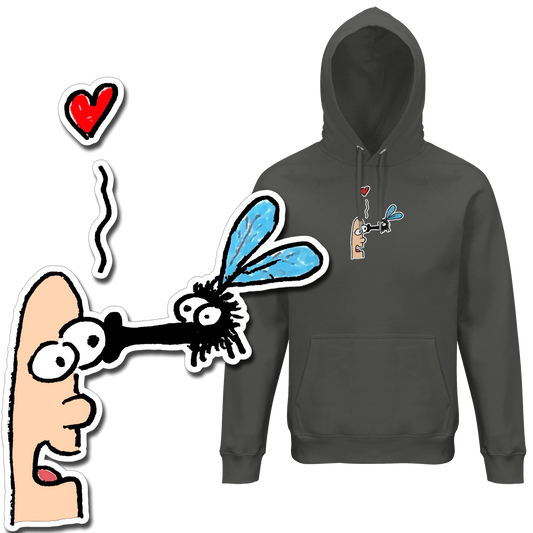 Hoodie met aardige vlieg