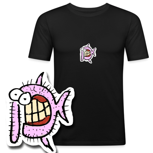 Slim fit shirt met harige vis