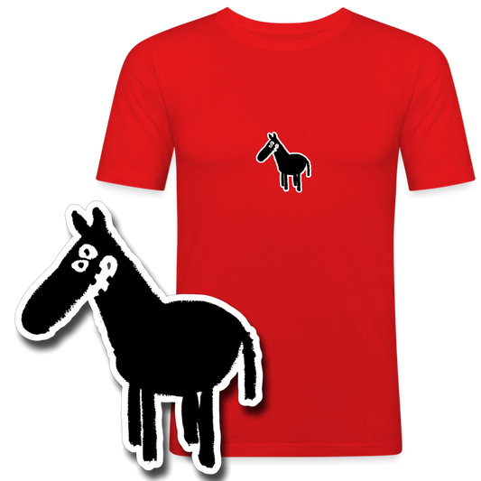Slim fit shirt met paard